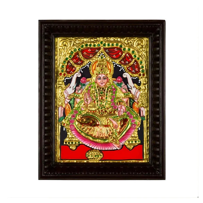 Radiance of Prosperity: Gaja Lakshmi in Tanjore by Sarvanam - Avyaan
